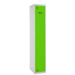 Metalowa szafa magazynowa z 1 modułem i 1 komorą 1800 x 300 x 500 mm firmy RackMatic w kolorze szarym i zielonym
