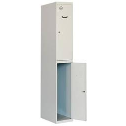 Taquilla consigna de metal de 1 módulo de 2 compartimentos 1800 x 300 x 500 mm Simonlocker Simonrack color gris y gris