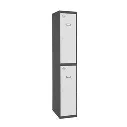 Taquilla consigna de metal de 1 módulo de 2 compartimentos 1800 x 300 x 500 mm Simonlocker Simonrack color antracita y blanco