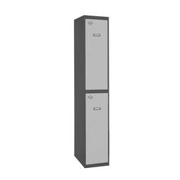 Taquilla consigna de metall d'1 mòdul de 2 compartiments 1800 x 300 x 500 mm de Simonrack color antracita i gris