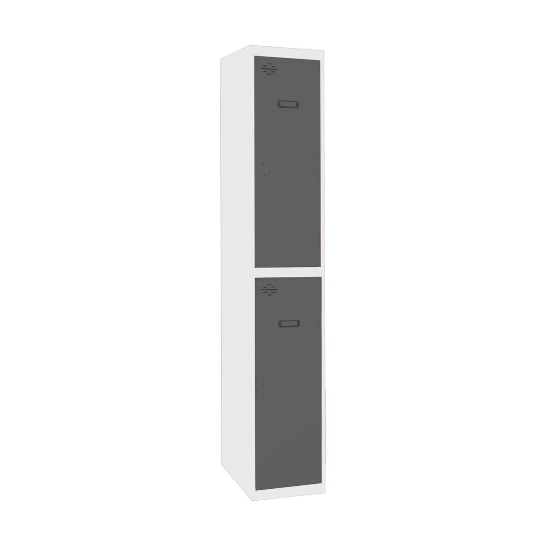 Taquilla consigna de metal de 1 módulo de 2 compartimentos 1800 x 300 x 500 mm Simonlocker Simonrack color blanco y antracita