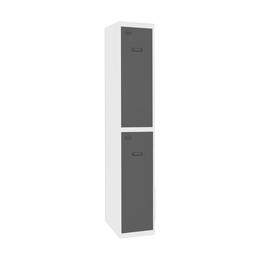 Taquilla consigna de metal de 1 módulo de 2 compartimentos 1800 x 300 x 500 mm Simonlocker Simonrack color blanco y antracita