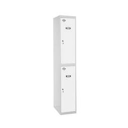 Taquilla consigna de metal de 1 módulo de 2 compartimentos 1800 x 300 x 500 mm Simonlocker Simonrack color gris y blanco