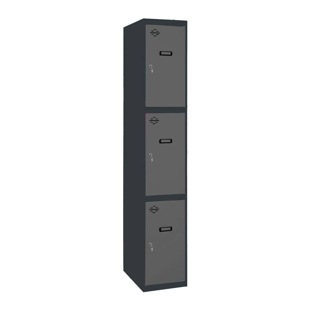 Taquilla consigna de metal de 1 módulo de 3 compartimentos 1800 x 300 x 500 mm Simonlocker Simonrack color antracita y antracita