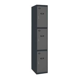 Taquilla consigna de metal de 1 módulo de 3 compartimentos 1800 x 300 x 500 mm Simonlocker Simonrack color antracita y antracita