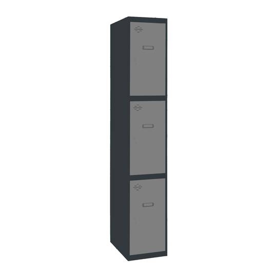 1-module metal storage locker with 3 compartments 1800 x 300 x 500 mm by Simonrack anthracite and gray color