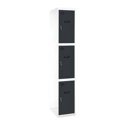 Metal storage locker with 1 module and 3 compartments 1800 x 300 x 500 mm by Simonrack, white and anthracite color