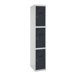 Metal storage locker with 1 module and 3 compartments 1800 x 300 x 500 mm by Simonrack, gray and anthracite color