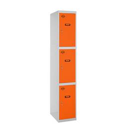 Aufbewahrungsschrank aus Metall mit 1 Modul und 3 Fächern 1800 x 300 x 500 mm von RackMatic in den Farben Grau und Orange