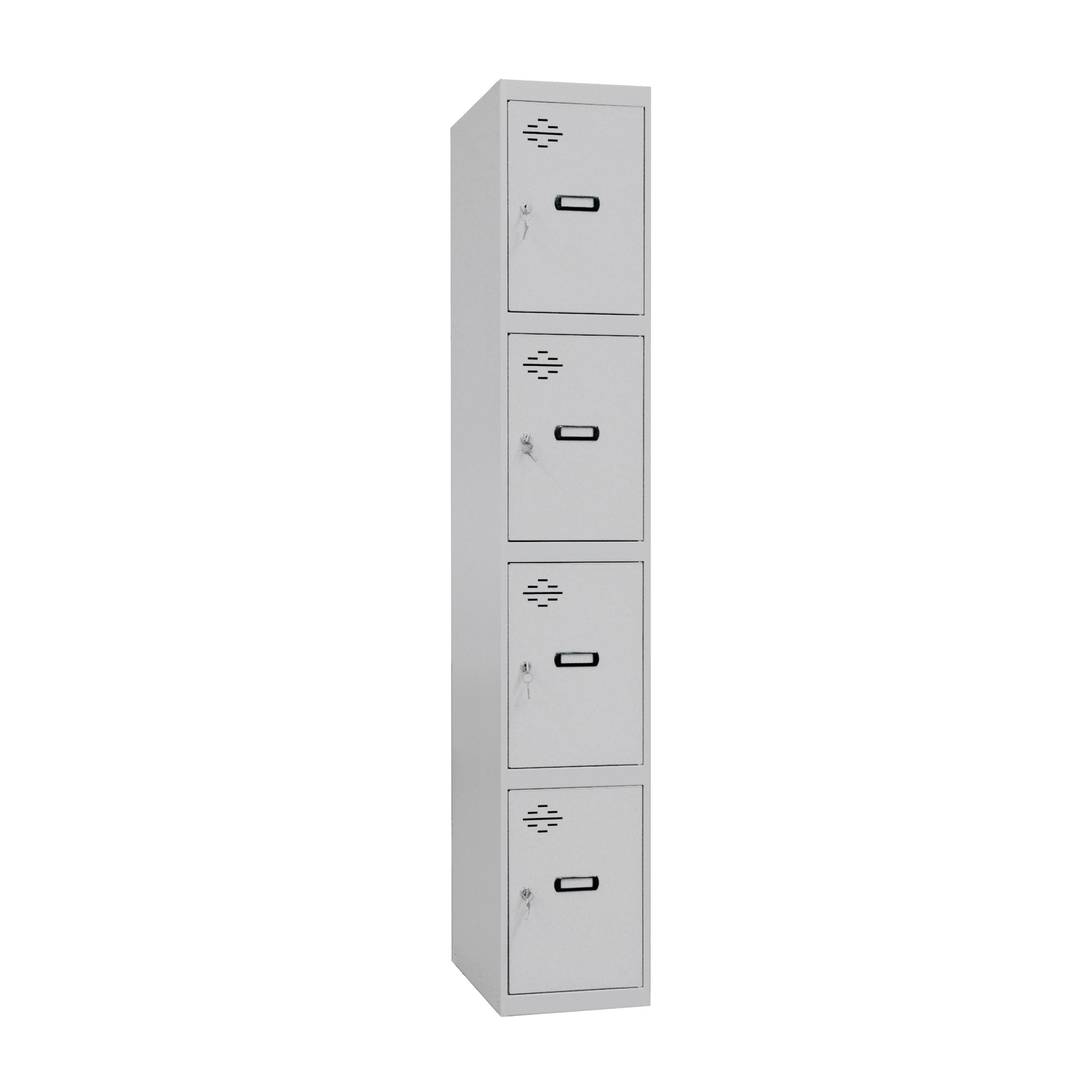 Armário de armazenamento de metal com 1 módulo e 4 compartimentos 1800 x 300 x 500 mm da RackMatic na cor cinza e cinza