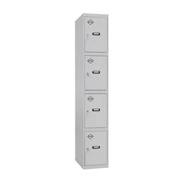 Metal storage locker with 1 module and 4 compartments 1800 x 300 x 500 mm by Simonrack in gray and gray color