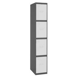 Szafa metalowa 1-modułowa z 4 przegrodami 1800 x 300 x 500 mm firmy RackMatic kolor antracytowy i biały