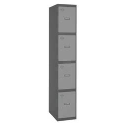 1-module metalen opbergkast met 4 vakken 1800 x 300 x 500 mm van RackMatic kleur antraciet en grijs