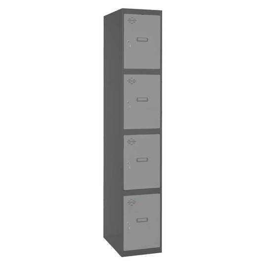 Taquilla consigna de metal de 1 módulo de 4 compartimentos 1800 x 300 x 500 mm Simonlocker Simonrack color antracita y gris