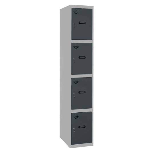 Casier de rangement en métal de 1 module avec 4 compartiments 1800 x 300 x 500 mm de RackMatic de couleur gris et anthracite