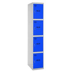 Metalen opbergkast van 1 module met 4 vakken 1800 x 300 x 500 mm van RackMatic kleur grijs en blauw