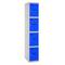 Taquilla consigna de metal de 1 módulo de 4 compartimentos 1800 x 300 x 500 mm Simonlocker Simonrack color gris y azul