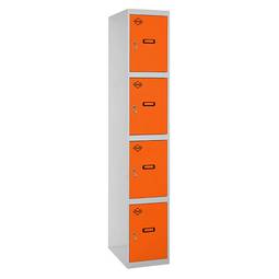 Metalen opbergkast van 1 module met 4 vakken 1800 x 300 x 500 mm van RackMatic in grijze en oranje kleur