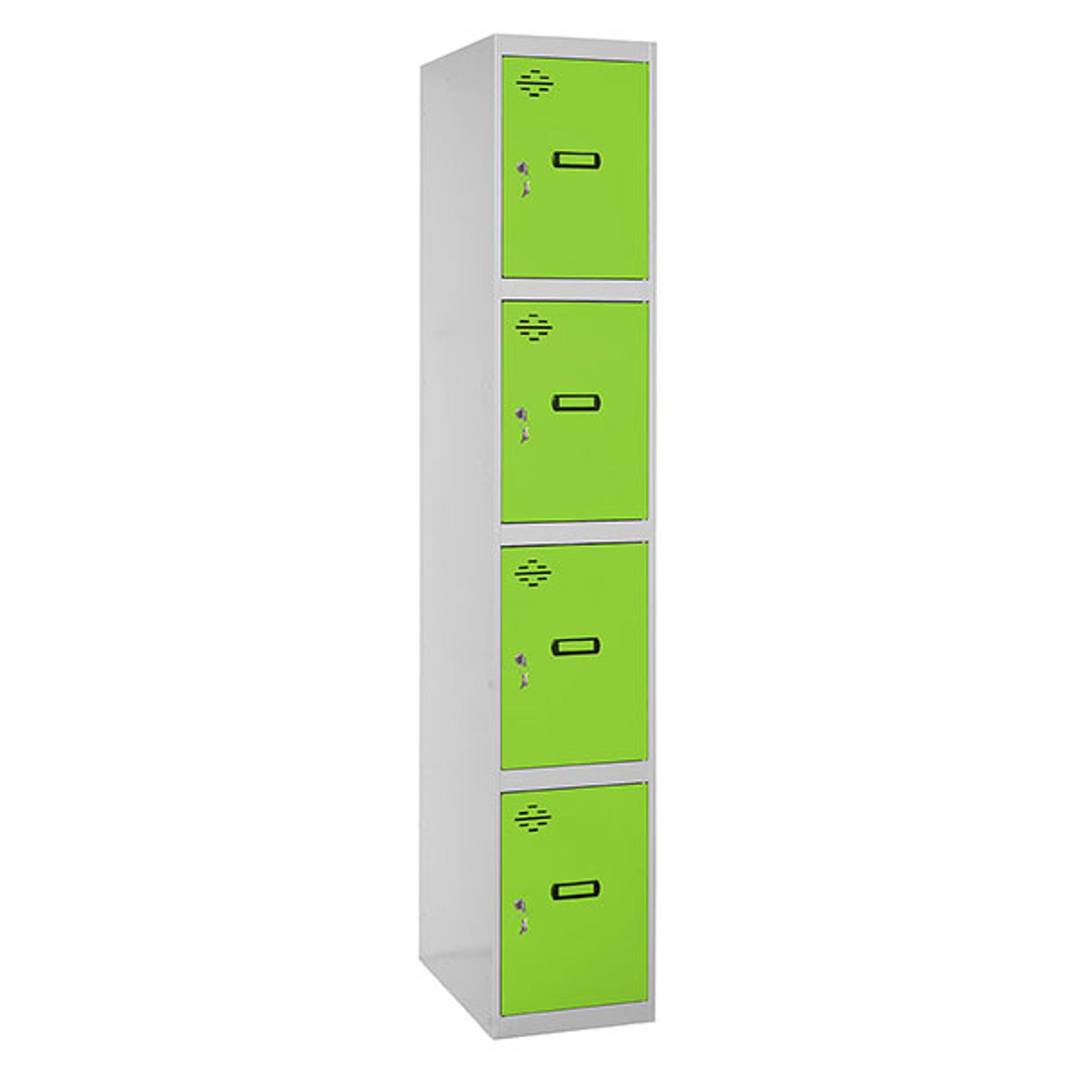 Armário de metal de 1 módulo com 4 compartimentos 1800 x 300 x 500 mm da RackMatic em cinza e verde