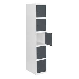 Casier de rangement en métal avec 1 module et 5 compartiments 1800 x 300 x 500 mm par RackMatic, couleur blanc et anthracite