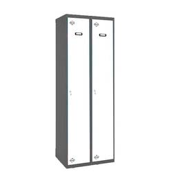 Metalowa szafka do przechowywania z 2 modułami po 1 przegrody 1800 x 600 x 500 mm firmy RackMatic w kolorze antracytowym i białym