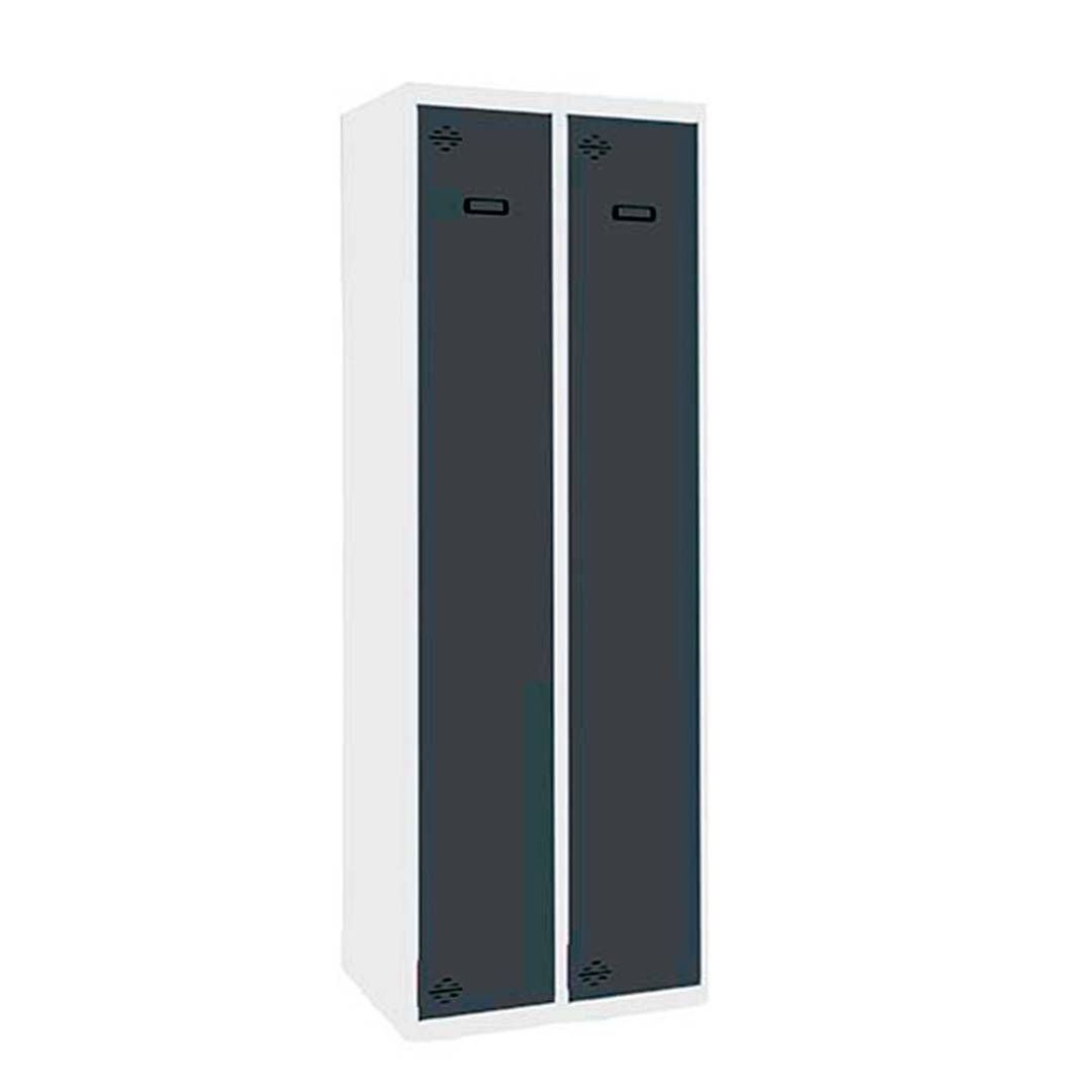 Taquilla consigna de metall de 2 mòduls de 1 compartiments 1800 x 600 x 500 mm de Simonrack color blanc i antracita
