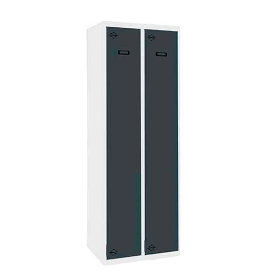 Taquilla consigna de metall de 2 mòduls de 1 compartiments 1800 x 600 x 500 mm de Simonrack color blanc i antracita