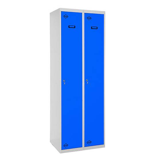 Metalen opbergkast met 2 modules van 1 vak 1800 x 600 x 500 mm van RackMatic in grijze en blauwe kleur