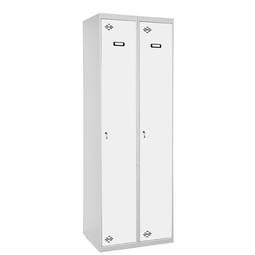 Armário de armazenamento de metal com 2 módulos de 1 compartimentos 1800 x 600 x 500 mm da RackMatic na cor cinza e branco