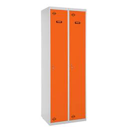 Taquilla consigna de metall de 2 mòduls de 1 compartiments 1800 x 600 x 500 mm de Simonrack color gris i taronja