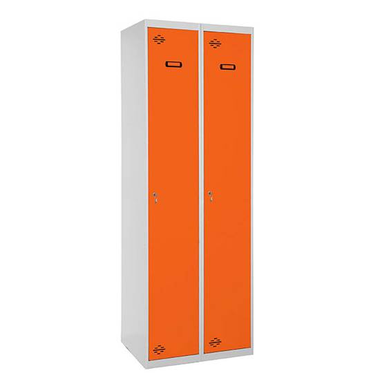 Armadietto portaoggetti in metallo con 2 moduli da 1 scomparto 1800 x 600 x 500 mm di RackMatic in colore grigio e arancio