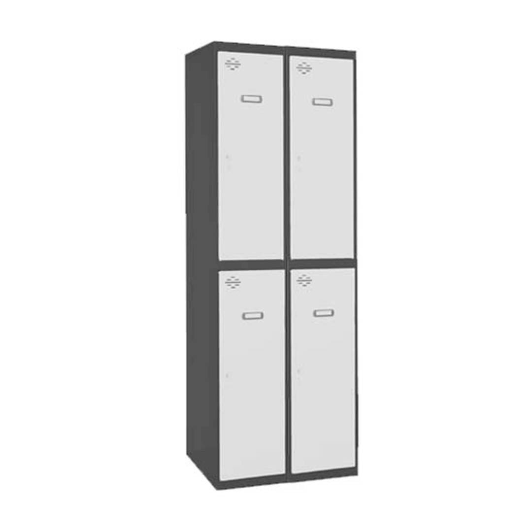 Taquilla consigna de metall de 2 mòduls de 2 compartiments 1800 x 600 x 500 mm de Simonrack color antracita i blanc