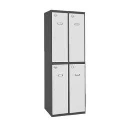 Taquilla consigna de metall de 2 mòduls de 2 compartiments 1800 x 600 x 500 mm de Simonrack color antracita i blanc