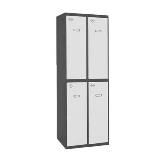 Taquilla consigna de metall de 2 mòduls de 2 compartiments 1800 x 600 x 500 mm de Simonrack color antracita i blanc