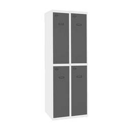 Taquilla consigna de metal de 2 módulos de 2 compartimentos 1800 x 600 x 500 mm Simonlocker Simonrack color blanco y antracita