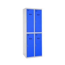 Taquilla consigna de metal de 2 módulos de 2 compartimentos 1800 x 600 x 500 mm Simonlocker Simonrack color gris y azul