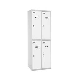Taquilla consigna de metal de 2 módulos de 2 compartimentos 1800 x 600 x 500 mm Simonlocker Simonrack color gris y blanco