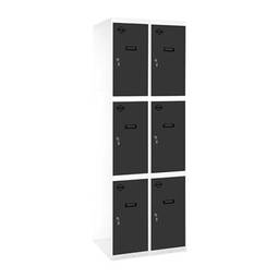 Metalllagerschrank mit 2 Modulen mit 3 Fächern 1800 x 600 x 500 mm von RackMatic in Weiß und Anthrazit
