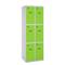 Taquilla consigna de metal de 2 módulos de 3 compartimentos 1800 x 600 x 500 mm Simonlocker Simonrack color gris y verde