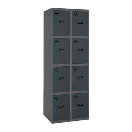 Metal storage locker with 2 modules and 4 compartments 1800 x 600 x 500 mm by Simonrack anthracite and anthracite color