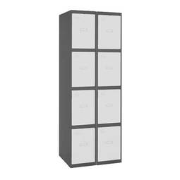 Metalen opbergkast met 2 modules en 4 vakken 1800 x 600 x 500 mm van RackMatic kleur antraciet en wit