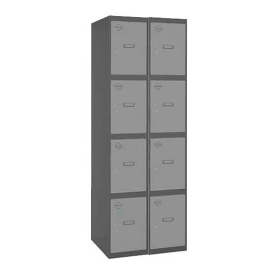 Casier Vestiaire Métallique 2 Compartiments - 1800x400x500 Mm - Gris Anthracite - Serrure à Clé