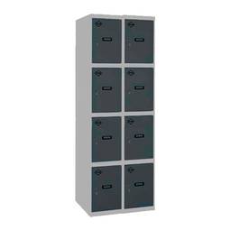 Metal storage locker with 2 modules and 4 compartments 1800 x 600 x 500 mm by Simonrack, gray and anthracite color