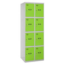 Metalen opbergkast met 2 modules en 4 vakken 1800 x 600 x 500 mm van RackMatic in grijze en groene kleur