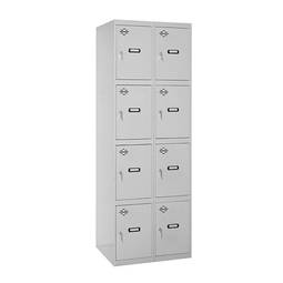 Taquilla consigna de metall de 2 mòduls de 4 compartiments 1800 x 600 x 500 mm de Simonrack color gris i gris