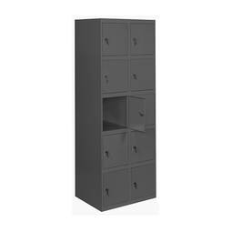 Taquilla consigna de metal de 2 módulos de 5 compartimentos 1800 x 600 x 500 mm Simonlocker Simonrack color antracita y antracita
