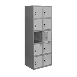 Metalllagerschrank mit 2 Modulen mit 5 Fächern 1800 x 600 x 500 mm von RackMatic, Anthrazit und Weiß