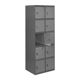 Casier de rangement en métal avec 2 modules de 5 compartiments 1800 x 600 x 500 mm par RackMatic couleur anthracite et gris