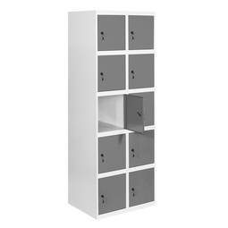 Casier de rangement en métal avec 2 modules et 5 compartiments 1800 x 600 x 500 mm par RackMatic, couleur blanc et anthracite