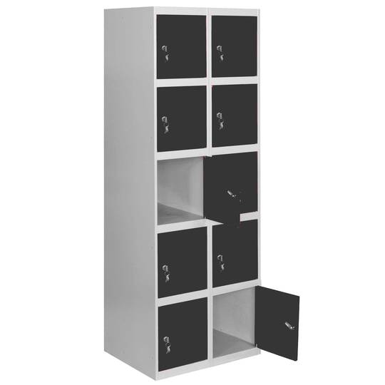 Metal storage locker with 2 modules with 5 compartments 1800 x 600 x ...